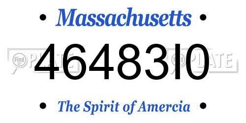 46483I0 Massachusetts License Plate