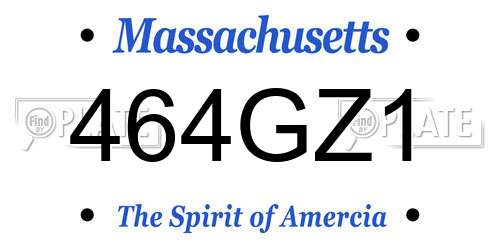 464GZ1 Massachusetts License Plate