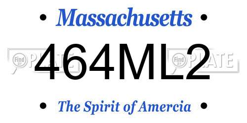 464ML2 Massachusetts License Plate
