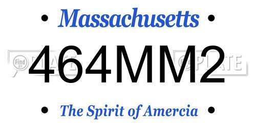 464MM2 Massachusetts License Plate