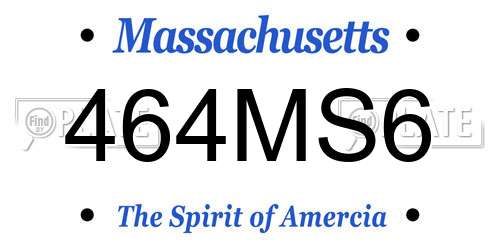 464MS6 Massachusetts License Plate