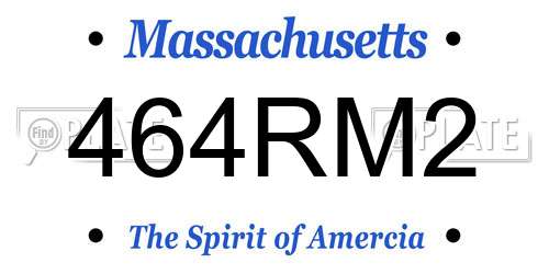 464RM2 Massachusetts License Plate