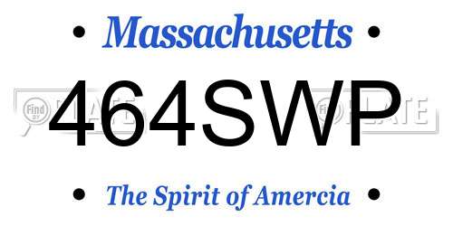 464SWP Massachusetts License Plate