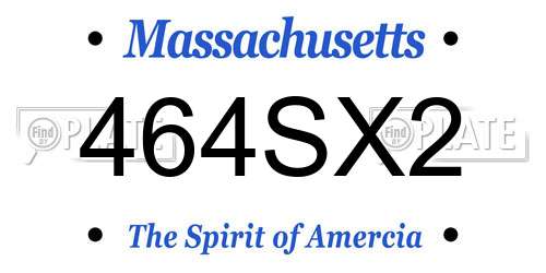 464SX2 Massachusetts License Plate