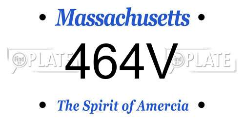 464V Massachusetts License Plate