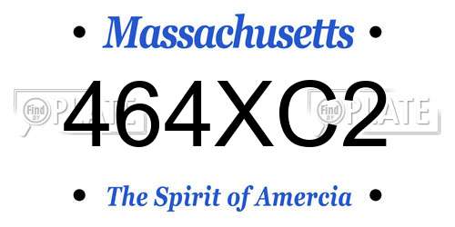 464XC2 Massachusetts License Plate