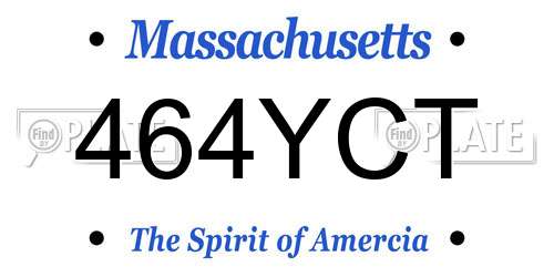 464YCT Massachusetts License Plate