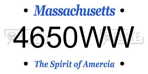4650WW Massachusetts License Plate