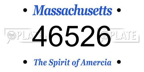 46526 Massachusetts License Plate