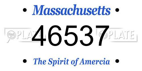 46537 Massachusetts License Plate