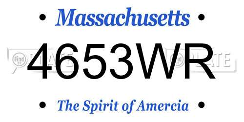 4653WR Massachusetts License Plate