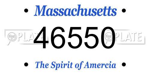46550 Massachusetts License Plate