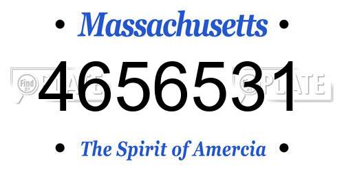 4656531 Massachusetts License Plate