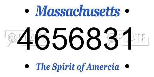 4656831 Massachusetts License Plate