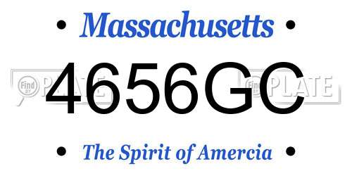 4656GC Massachusetts License Plate