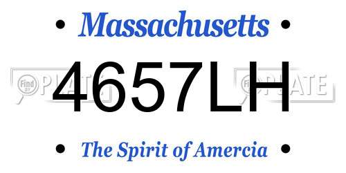 4657LH Massachusetts License Plate