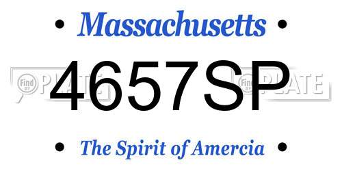 4657SP Massachusetts License Plate