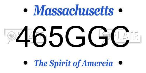465GGC Massachusetts License Plate