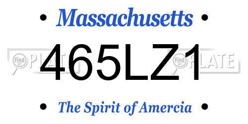 465LZ1 Massachusetts License Plate