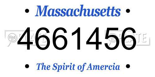 4661456 Massachusetts License Plate