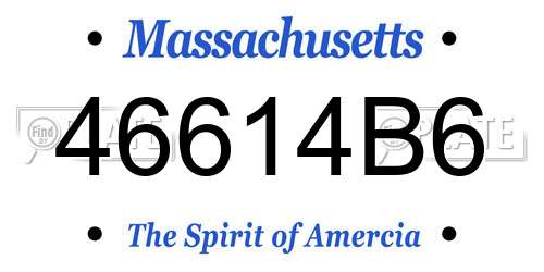 46614B6 Massachusetts License Plate