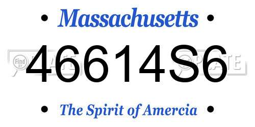 46614S6 Massachusetts License Plate