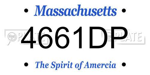 4661DP Massachusetts License Plate