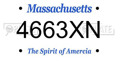 4663XN Massachusetts License Plate