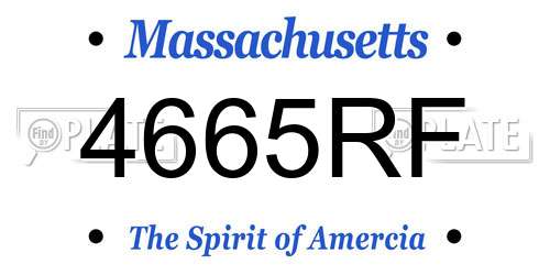 4665RF Massachusetts License Plate