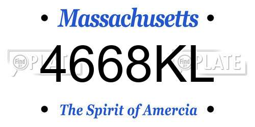 4668KL Massachusetts License Plate