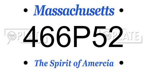 466P52 Massachusetts License Plate