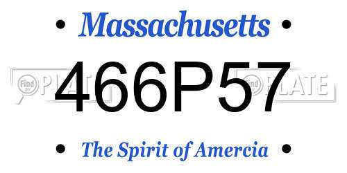 466P57 Massachusetts License Plate
