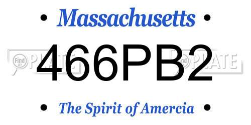 466PB2 Massachusetts License Plate