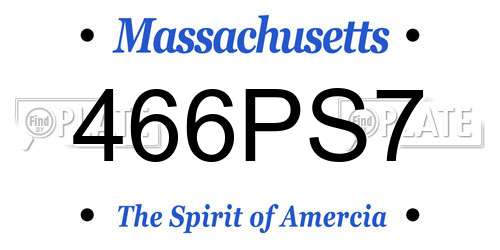 466PS7 Massachusetts License Plate