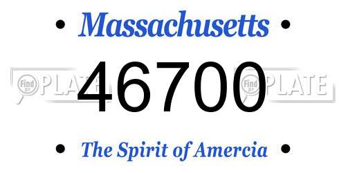 46700 Massachusetts License Plate