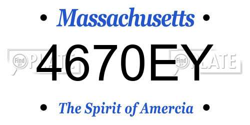 4670EY Massachusetts License Plate