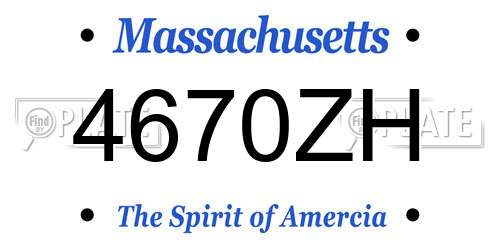 4670ZH Massachusetts License Plate