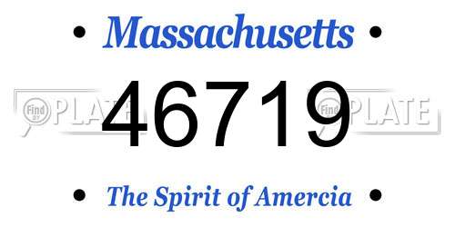46719 Massachusetts License Plate