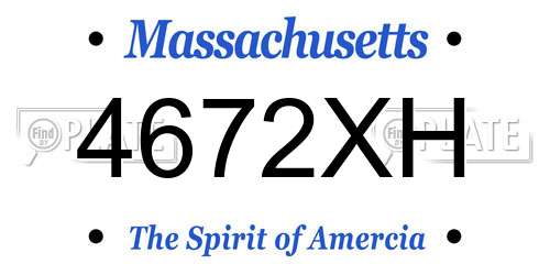 4672XH Massachusetts License Plate