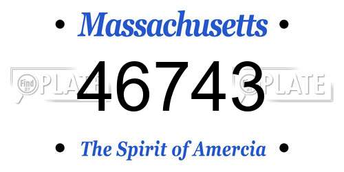 46743 Massachusetts License Plate