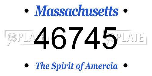 46745 Massachusetts License Plate