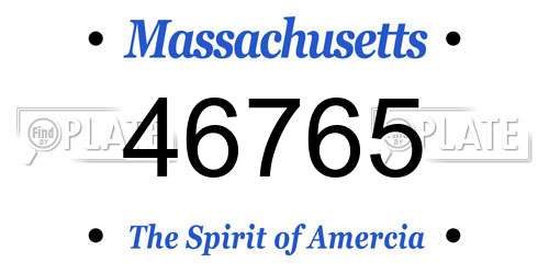 46765 Massachusetts License Plate