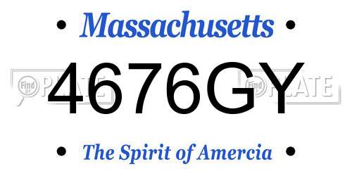 4676GY Massachusetts License Plate