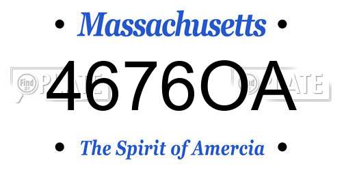 4676OA Massachusetts License Plate