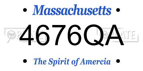 4676QA Massachusetts License Plate