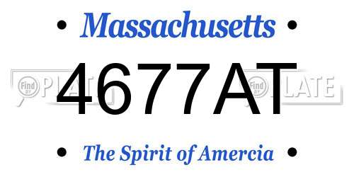 4677AT Massachusetts License Plate