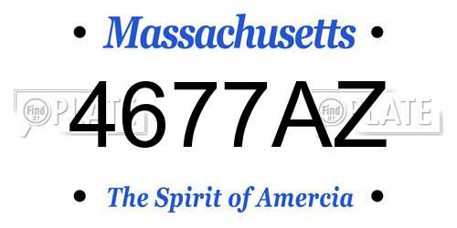 4677AZ Massachusetts License Plate