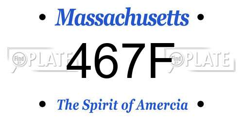 467F Massachusetts License Plate
