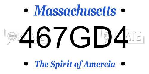 467GD4 Massachusetts License Plate