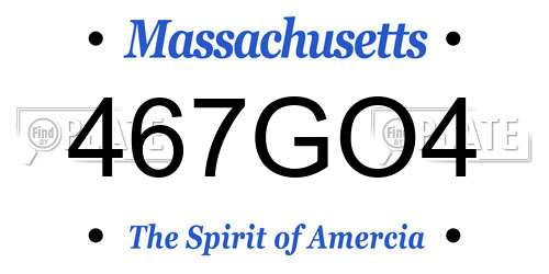 467GO4 Massachusetts License Plate